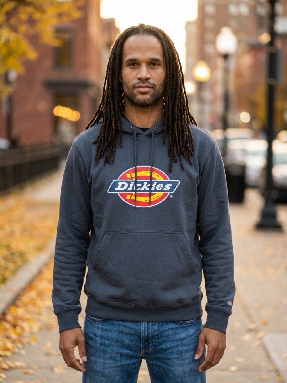 Dickies Charcoal Gray Pullover Hoodie with Logo Patch